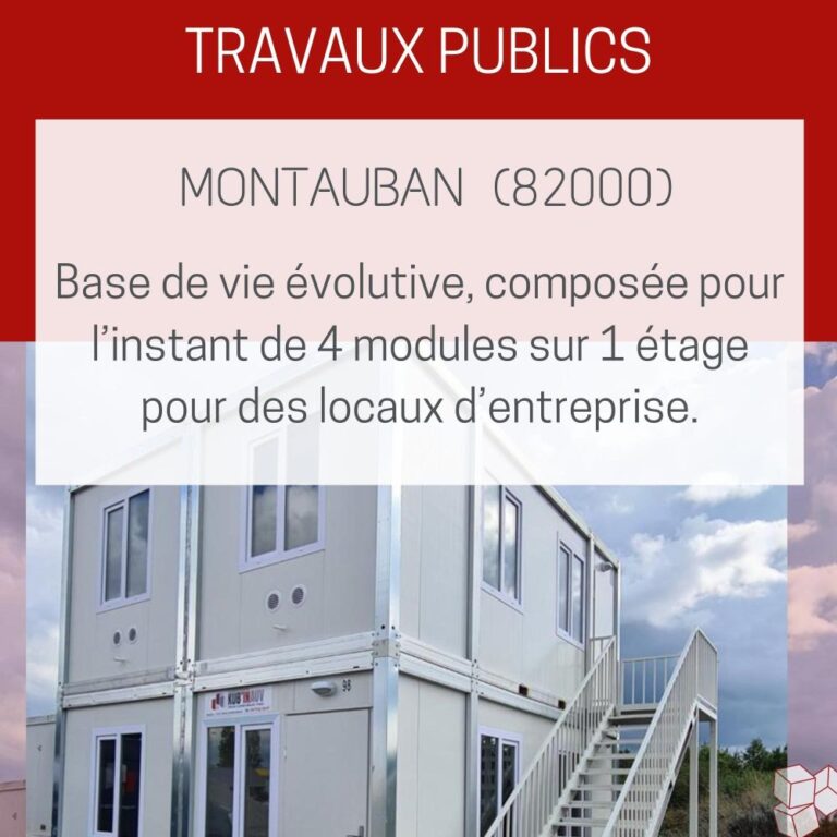 Bureaux modulaires pour une entreprise de travaux publics